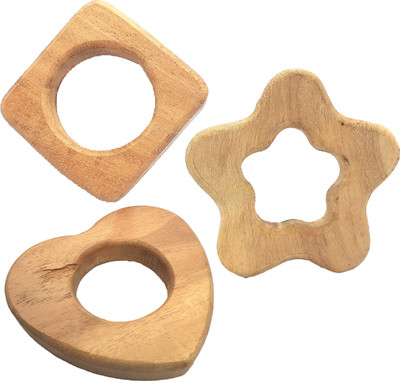REVA Neem wood teether toy star heart gem 3 Teether(wooden)