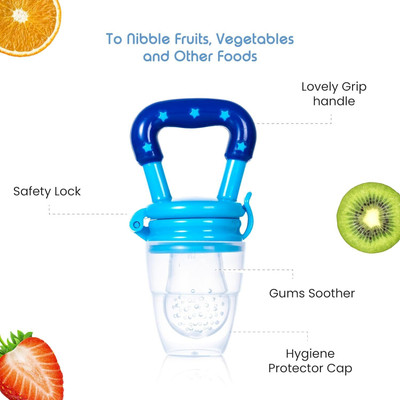 Chicbunny 1pcs Feeder for Babies, Fruit Nibbler for 6 to 12 Months Pack of Feeder(Multicolor)
