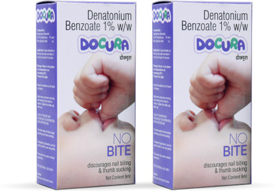 DOCURA No Bite Pack of 2 Baby Thumb Sucking Stop Liquid Teether and Feeder(Transparent)