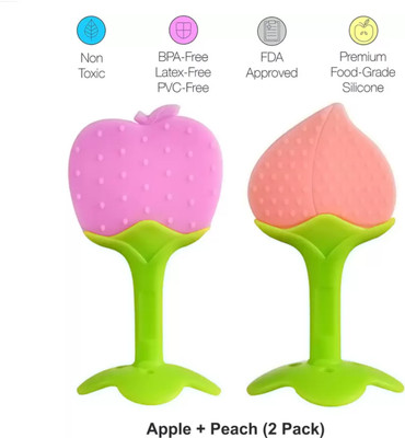 Humanix Baby Fruit Shape Silicone Teethers FDA-Approved Soft Silicone, BPA-Free Teether(Multicolor)