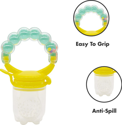 Minifellas Teal Rattle Nibbler Teether and Feeder(Yellow)