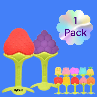 FlyTouch (Pack Of 1) Pure Silicone Baby Teething Toy Baby Teether Chew Toys Fresh Teether(Multicolor)