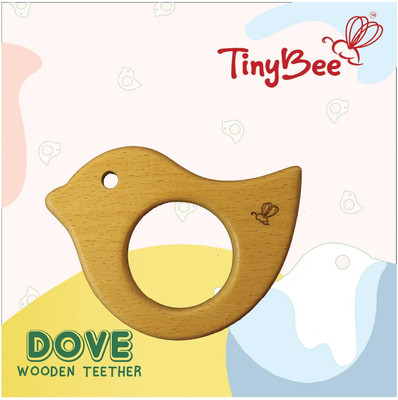 TinyBee TEETHER TOYS Made of Wood Pack of 2 Teether(Brown)