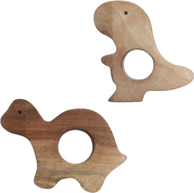Craft Corner Neem Wooden Teether Combo For Kids First Toy Teether(Brown)