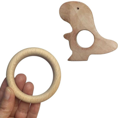 Craft Corner Neem Wooden Teether Combo For Kids First Toy Teether(Brown)