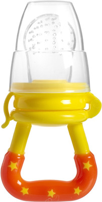 MYFA Silicon Food and Fruit Nibbler/ Feeder/ Pacifier for Infants (Pink) Feeder(Yellow)