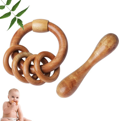 TINIGREEN RATTLE-DUMBBELL Teether(Natural)