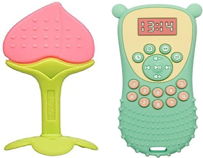 CHILD CHIC Soft and Safe Mobile Shape Teether for Teething Babies Teether(Pink Green)