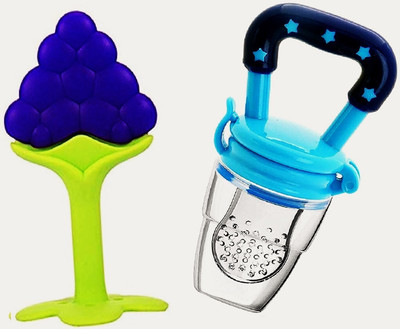 PEEPEE Baby Silicone Nibbler And Teether Combo Pack of 2 Teether and Feeder(Multicolor)
