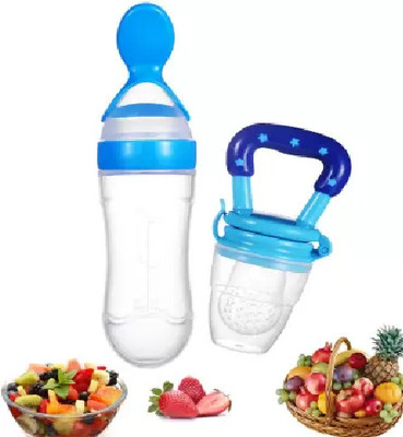 little monkeys Baby Nibbler/Silicone veggies/Fruits Food,Soft Pacifier/Feeder for 0-12 M Feeder(Blue)