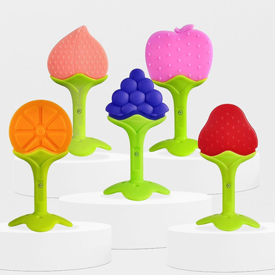 Prettify My NewBorn Baby Fruit Shape Teether Pack Of 5 Teether(Multicolor)