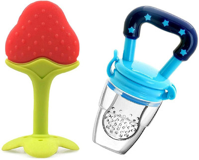 MGN Fruit Food Feeder & Fruit Teether Pack of 2 Teether(Red)