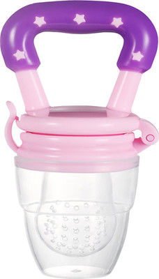 Jingle Kids Silicone Baby Soother I Fruit Nibbler | Silicone Baby Food Soother | Fruit Vegetables Teething Feeder Teether and Feeder(PINK - PURPLE)