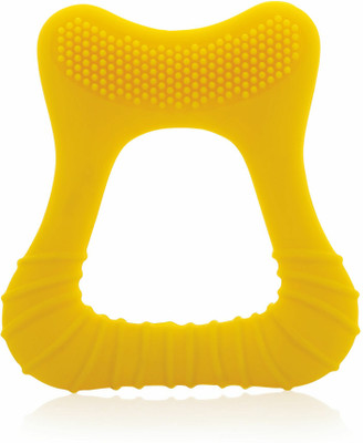 Beebaby Tooth Shape Soft Silicone Baby Teether with Bristle & Carry Case, BPA Free, 6M+ Teether(Tooth - Yellow)