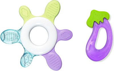 Jingle Kids Baby Soft Silicone Water Filled Teether With Fruit Shape Teething BPA Free Teether and Feeder(Multicolor)