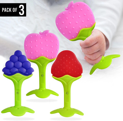 DaKos Fruits Shape Teethers for Baby, Baby Chew Toys & Mittens Teether(Multicolor)