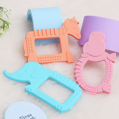 R for Rabbit Tiny Bites Safari – Cute Baby Silicone Teether Pack of 3 Teether and Feeder(Blue-Orange-Pink)