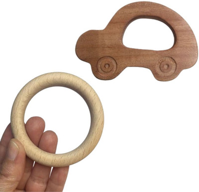 Craft Corner Neem Wooden Teether Combo For Kids First Toy Teether(Brown)