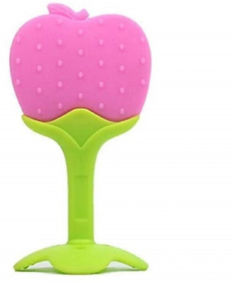 SHOPPIZONE PINK APPLE FRUIT SHAPE TEETHER Teether(Multicolor)