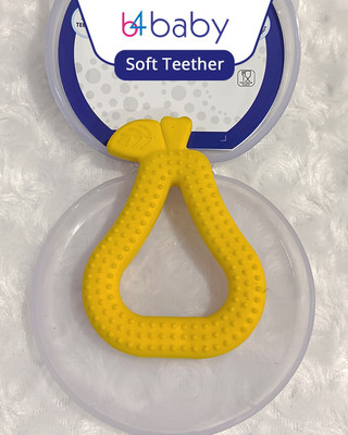 b4baby Silicone Baby Soft Teether for newborns Teether(Yellow)