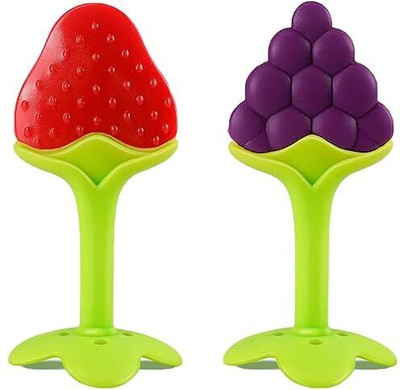 SHISHI 2pc Silicone BPA Free Fruit Shape Teethers for Baby/Infants Teether(Multicolor)