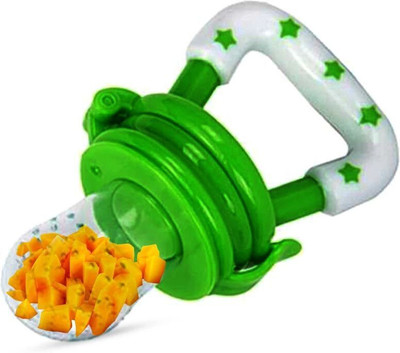 PAPAMOMS Fruit and food nibbler with Silicone Sac/ Feeding Pacifier Teether and Feeder(Green, White)