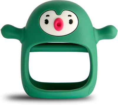 Smily Mia Penguin Teether for Babies 0-6M | Silicone Chew Toy & Gum Massager – Safe Teether(Green)
