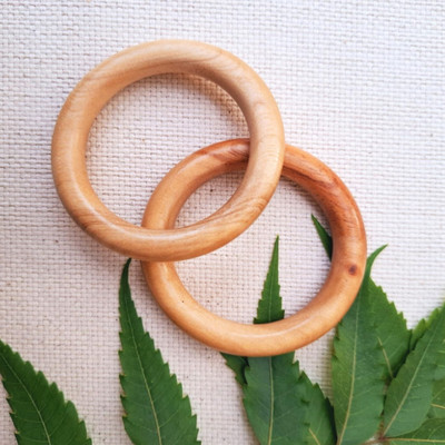 Craft Corner Neem Wood Teether Ring Teether(Brown)