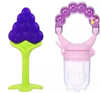 smilykid GrapesTeether_PinkRingFeeder Feeder(Fruits Feeder and Ring Teetherq)
