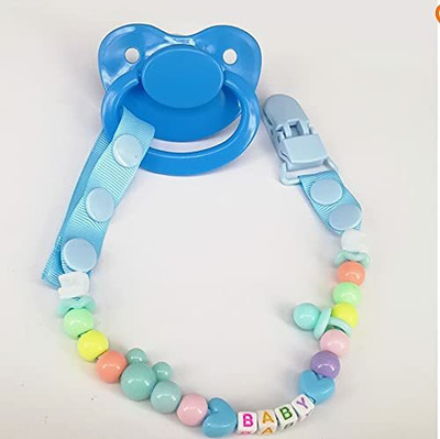 Little Warriors Cartoon Design Silicone Pacifier/Soother with Holder Chain and Clip Soother Teether and Feeder(Blue)