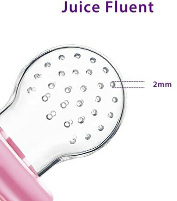 smilykid Combo of Silicone Squeeze 90ML Spoon Bottle with Fruit Feeder Pacifier/Nibbler Teether and Feeder(Pink)