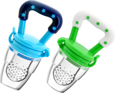 smilykid Fruit/Food Feeder/Pacifier/Nibbler with Silicon Mesh in Box Packing (Blue & Gre Teether and Feeder(Blue & Green)