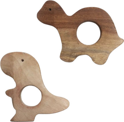 Craft Corner Neem Wooden Teether Combo For Kids First Toy Teether(Brown)