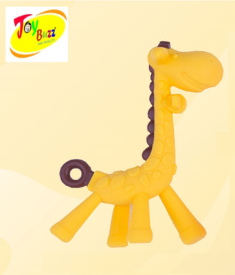 Joy Buzz Giraffe Shape Silicone Teether - Colour May Vary PO1 Teether(Yellow)
