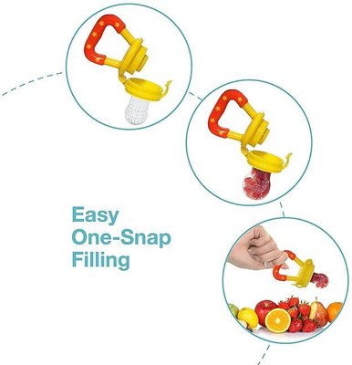 Chicbunny (Set of 3) 90ML Baby Feeding Bottle Squeeze Spoon Food Feeder & Cleaning Brush Teether and Feeder(Multicolor)