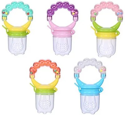 Babylib BPA Free Silicon Fruit Feeder Nibbler For Fruits Rattle Handle For Teether and Feeder(No Choice)