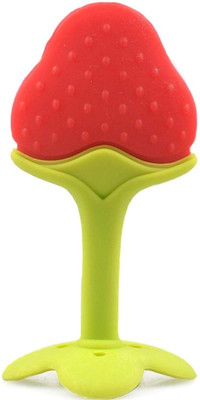 SuperDaze Fruit Shape Teether I teething Toys for Baby/Toddlers/Infants ( Pack of 1) Teether(Red)