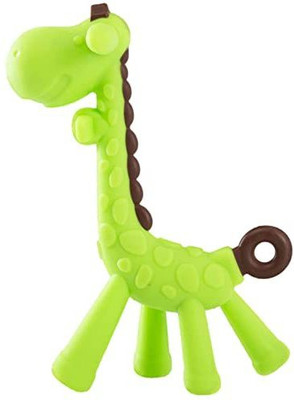 EssCubes Enterprise Giraffe Shape Food Grade/BPA Free Silicone Baby Teether/Toy/Teething for Babies Teether(Green)