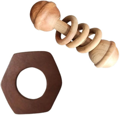 Naari Mart Neem Wooden Teether Combo For Kids First Toy Teether(Brown)