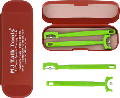 MJ TalkTools Tongue Tip Exerciser speech therapy tools 2 pack (Green) Teether(Blue)
