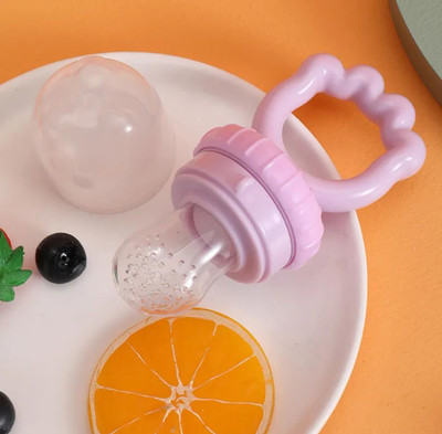 AEREX Silicone Food Pacifier Soft Baby Fruit Nibbler Chewing Nibbler for Babies Teether and Feeder(Pink)