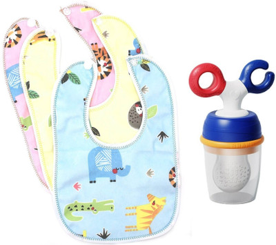 TINNY TOTS Baby Fruit Vegetables Food Feeder Nibbler BPA Free Soother With Essential Set Teether(EAR NIBBLER)