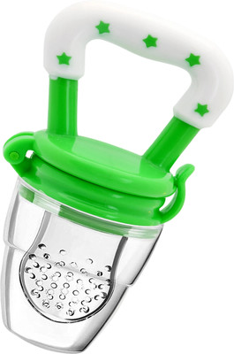 mastela Fruit/Food Feeder/Pacifier/Nibbler with Silicon Mesh in Box Packing (Green, Pack of 1) Teether and Feeder(Green)