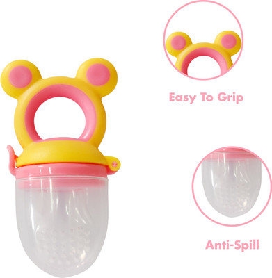 smilykid FRUIT SILICONE NIBBLER Teether and Feeder(Pink)