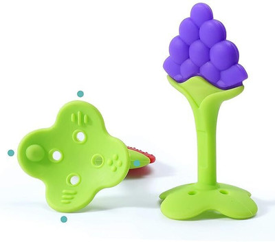 Wuxxa Flexible Silicone Fruit Shape 2 Teether for Baby/Toddlers/Infants Dental Care Teether and Feeder(Multicolor)