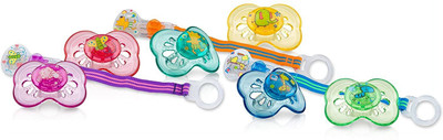 NUBY Brite Combo Pacifier, 6 to 12 Months, Colors May Vary Teether(Color May Very)