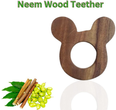 Craft Corner Neem Wooden Teether Combo For Kids First Toy Teether(Brown)