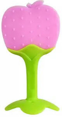 K3NTERPRISES Baby Fruit Shape Teethers Soft Silicone, BPA-Free for Newborn 4 to 12 Months Teether(Pink)