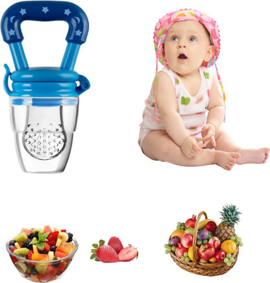 Samite Chewy Food & Fruit Silicone Nibbler with Extra Silicone Mesh Teether and Feeder(Blue)