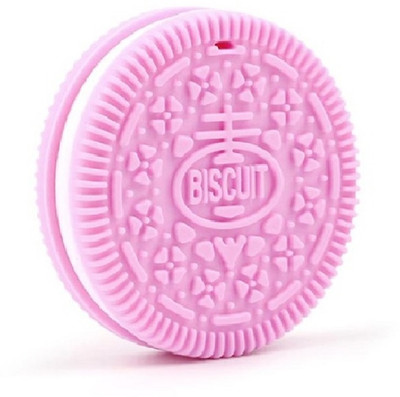 Enorme Silicone Biscuit Shape Teething Soft Sensory Teether For Baby - Pink Teether(Pink)